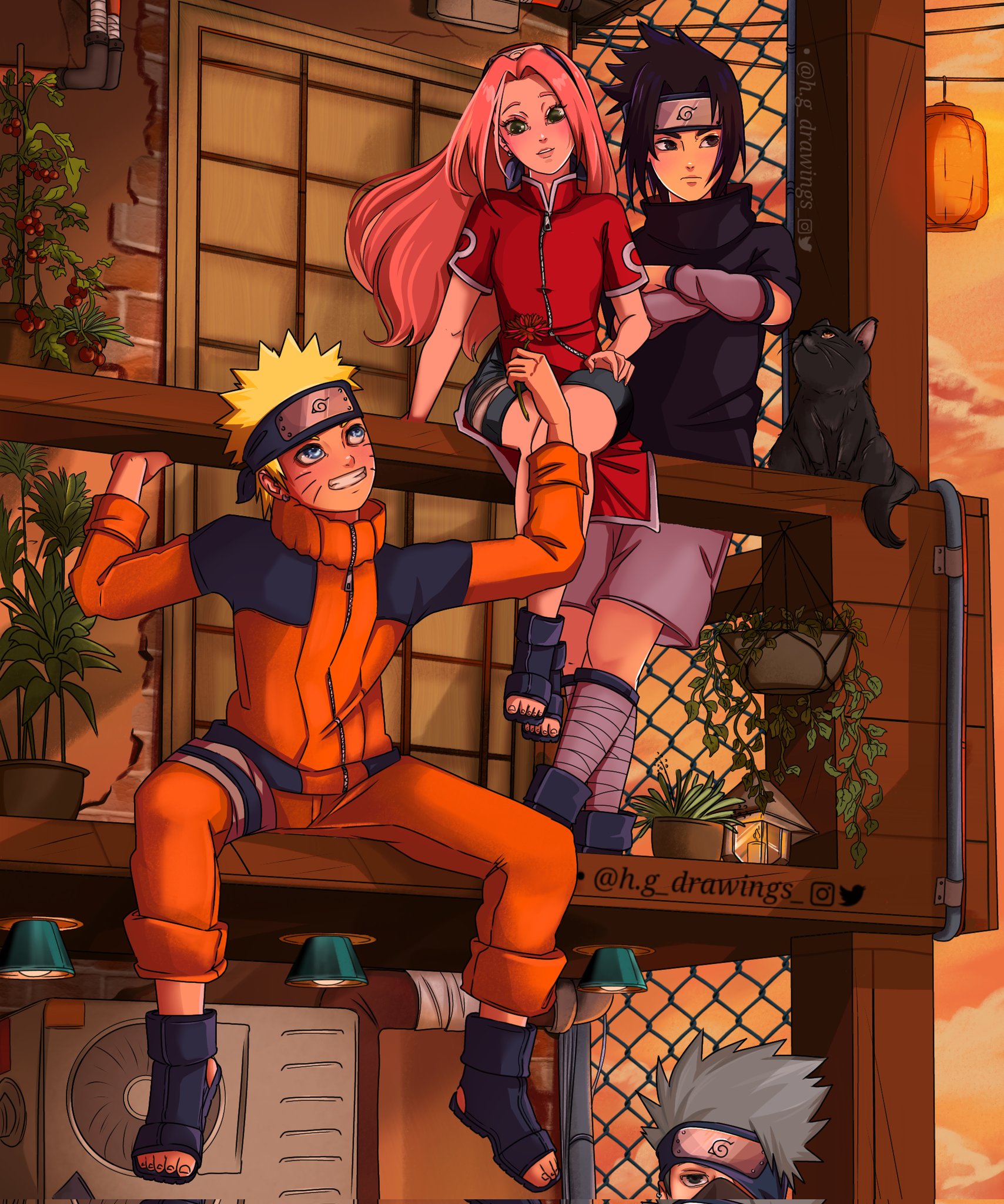 Naruto e Hinata o desenho q demorei a fazer