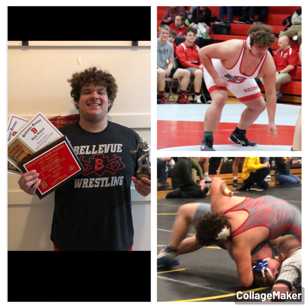 I’m shocked &amp; honored to have received Team MVP. All tho everyone knows wrestling is not my favorite. I’m happy that I lead the team with most wins and pins this season. Also tying the school record at 2nd  for most pins in the season. Thanks everyone from biddy till Now #GoRed