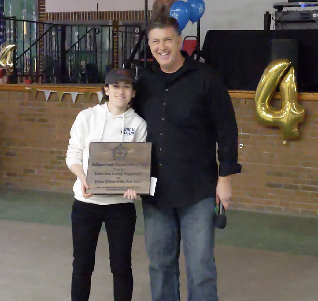BaltoCoFOP4's tweet photo. #Congrats to Det Noppinger, who earned our very first #FOP4 #OfficerOfTheYear award. Her perseverance, dedication & drive were unequalled & set a high bar for future candidates! https://t.co/islNDNIQhV