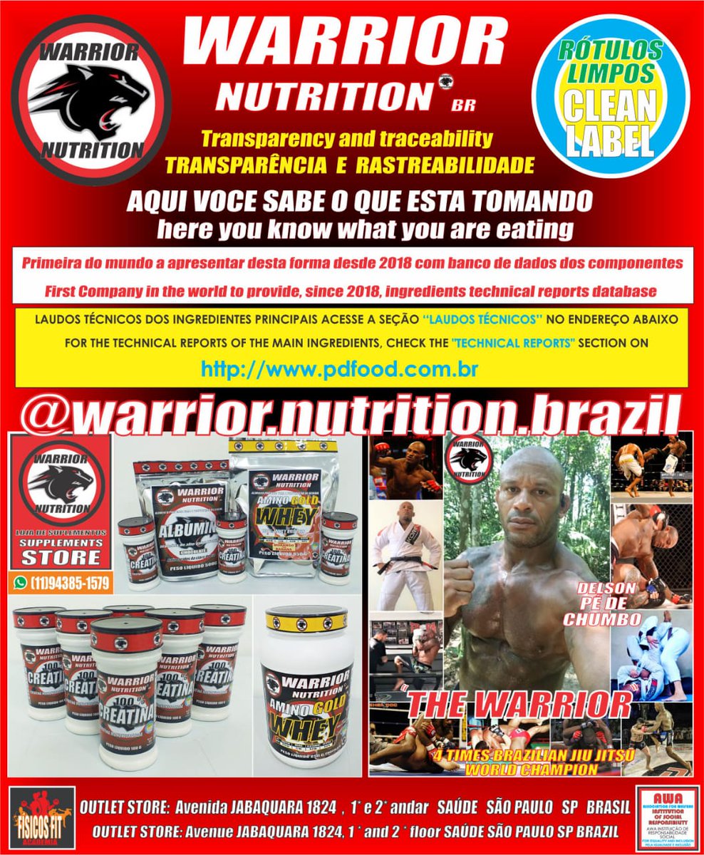 RotulosLimpos's tweet photo. Warrior Nutrition – a nutrição do Guerreiro
#RotulosLimpos #CleanLabel Aqui você sabe o que está tomando!
#WarriorNutritionBr #pedechumbobjj #bjj #BrazilianJiuJitsu #Suplementos #AwaWelfare #ResponsabilidadeSocial #Inovaçao mundial
https://t.co/xNbDGLLXXQ https://t.co/3dKeW4pvJ8