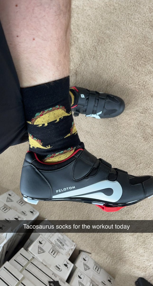 ILLCannon's tweet photo. #Tacosaurus socks for the @onepeloton workout today! https://t.co/9jBKJu3ByX