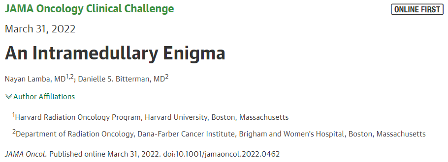 BrighamRadOnc's tweet photo. 📰Check out this fascinating report on a case of radiation recall myelopathy by @NayanLamba and @DBittermanMD in @JAMAOnc: 🔗https://t.co/KAdobTQBDm
#radiationrecall #radiationtoxicity #BWHRadOnc #JAMAOncology https://t.co/Tw0gtcAB4o