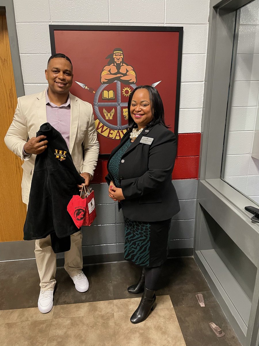 Principal for the Day! Thank you to our community partners for investing their time with our students, faculty, and staff. Mr. Belvin Ware and Mrs. June O'Neal were amazing! We appreciate you!

#WeaverStrong
