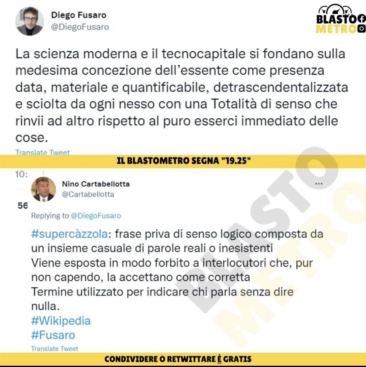 PiramideRossa's tweet photo. Ùn grazie al prof. @Cartabellotta per aver #blastato come si deve @DiegoFusaro….filosofo della #turbofuffa !!! https://t.co/x2BidNp9fv