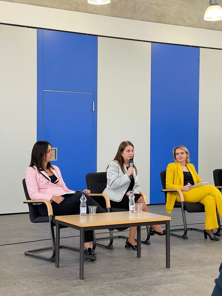 Teutasah's tweet photo. Sharing the panel “Challenges of Women in business toward digitalization” with amazing women at #DigitalTransformationCenter at #ITP Prizren, organized by #BCC @giz_gmbh Kosovo.
 #womeninbusiness #digitaltransformation #womenempowement @wit_kosovo @jehonalluka @WomenInTechOrg https://t.co/J8uA0Xtm6u
