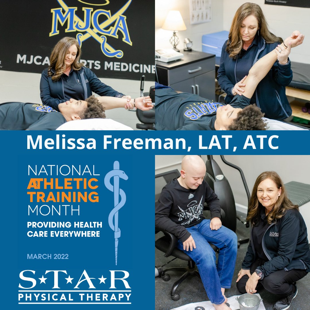 Melissa Freeman, LAT, ATC, serves as the #AthleticTrainer for <a href="/mjcaathletics/">MJCA ATHLETICS</a>!

Melissa graduated from <a href="/lipscomb/">Lipscomb University</a> with a Bachelor of Science in Health &amp; has been an Athletic Trainer for 30 years! She started with STAR in 2007 &amp; was assigned to <a href="/mjcasaints/">Mt. Juliet Christian Academy</a>, where she still is today!