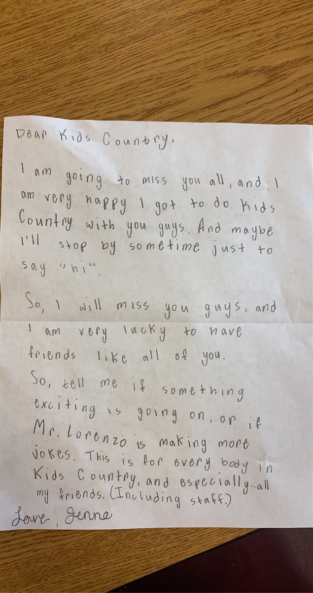 Making a Difference is what I love to do! Going to miss this student. It was her last day and she wrote this note. <a href="/hhehornets/">Hawthorn Hill Elementary</a> <a href="/LSR7/">Lee's Summit R-7 Schools</a> #madeinr7