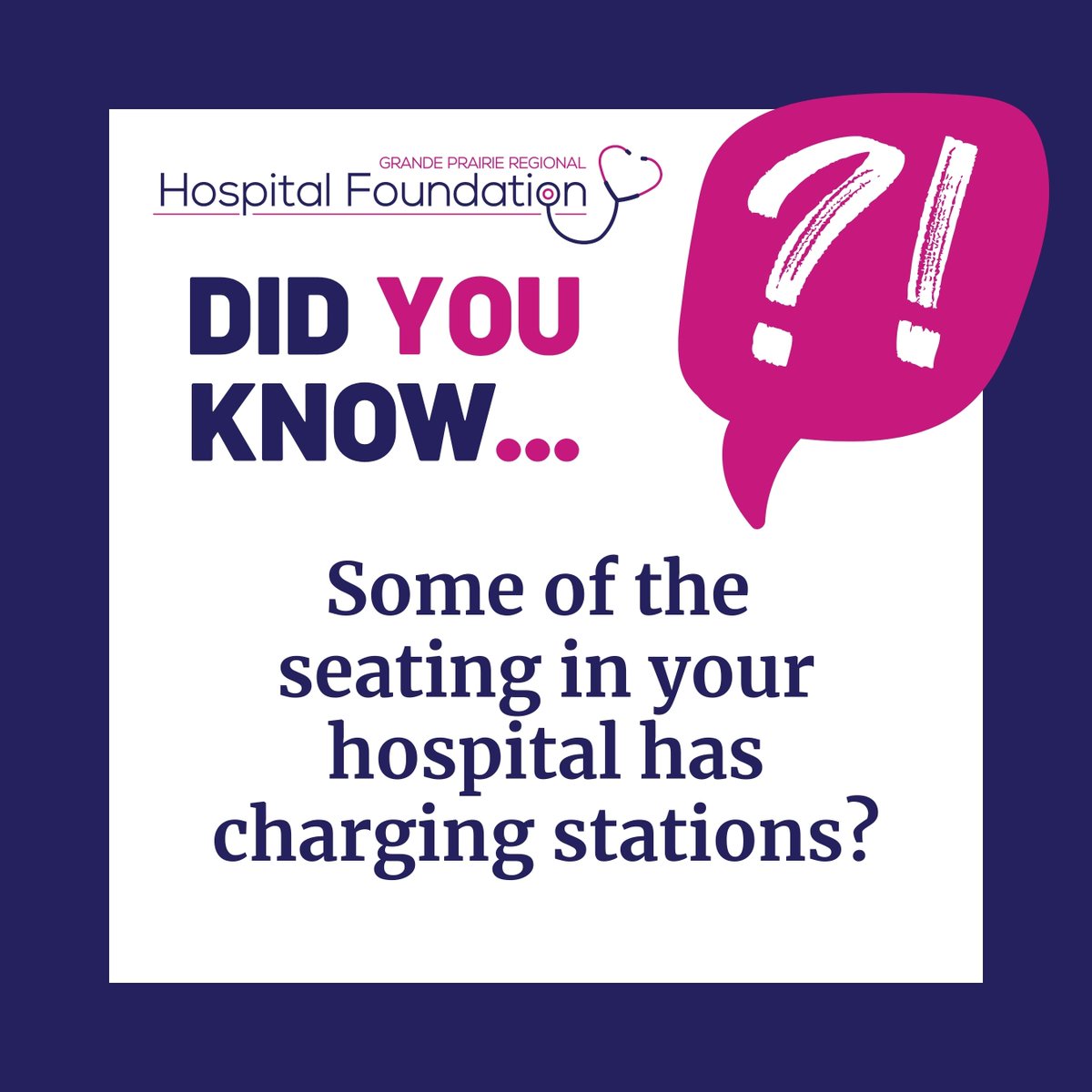 GPRHFoundation's tweet image. Did you know that you can charge your electronics while you wait at your new hospital? Some of the seating in your hospital has easily accessible plugins and USB outlets. 
#supportyourhospital #modernseating #gprhfoundation #DidYouKnow