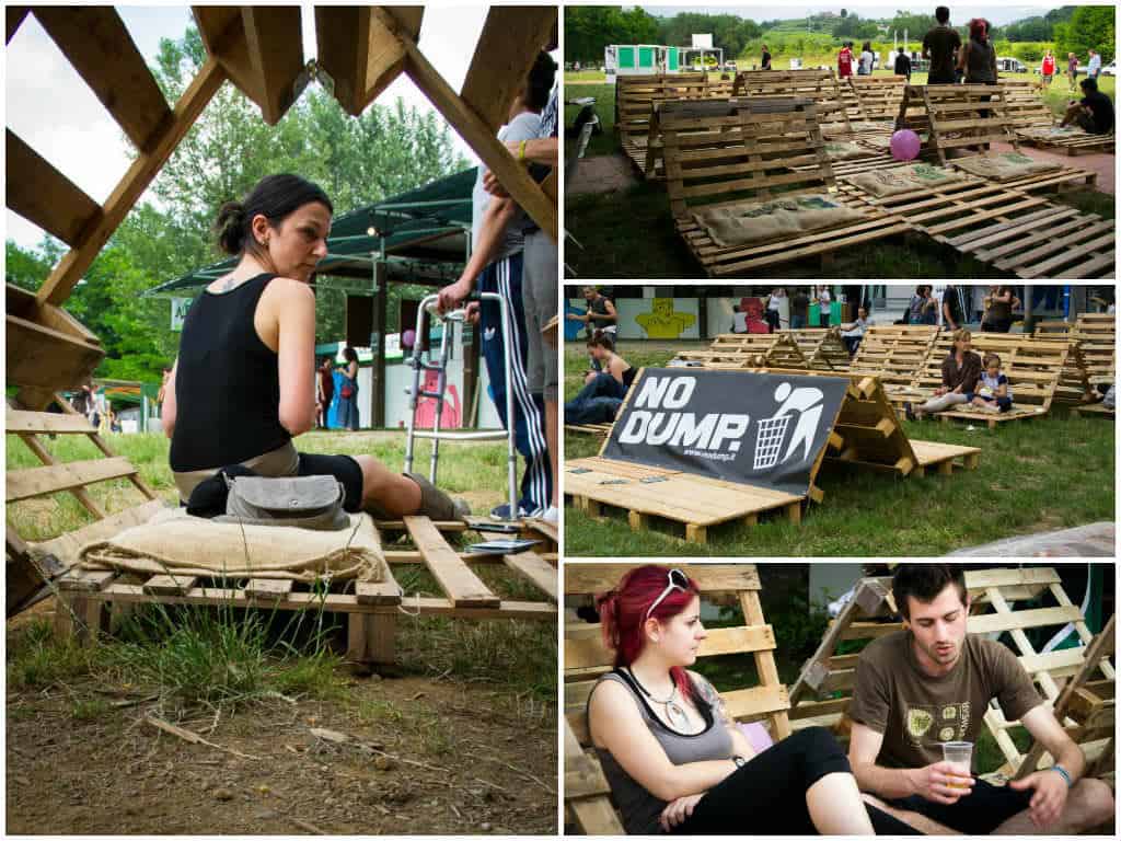 iRecyclart's tweet image. Sliding Waves : 1001pallets.com/sliding-waves/ - #Festival #PalletBenches #PalletLounge #RecyclingWoodPallets