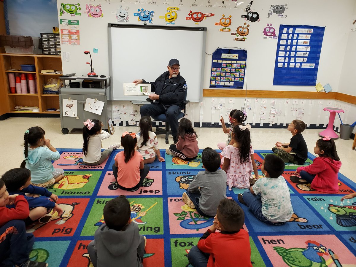 Officer Timmons reads to Mrs. Call's Pre-K class- How Many Bugs are in the Box?