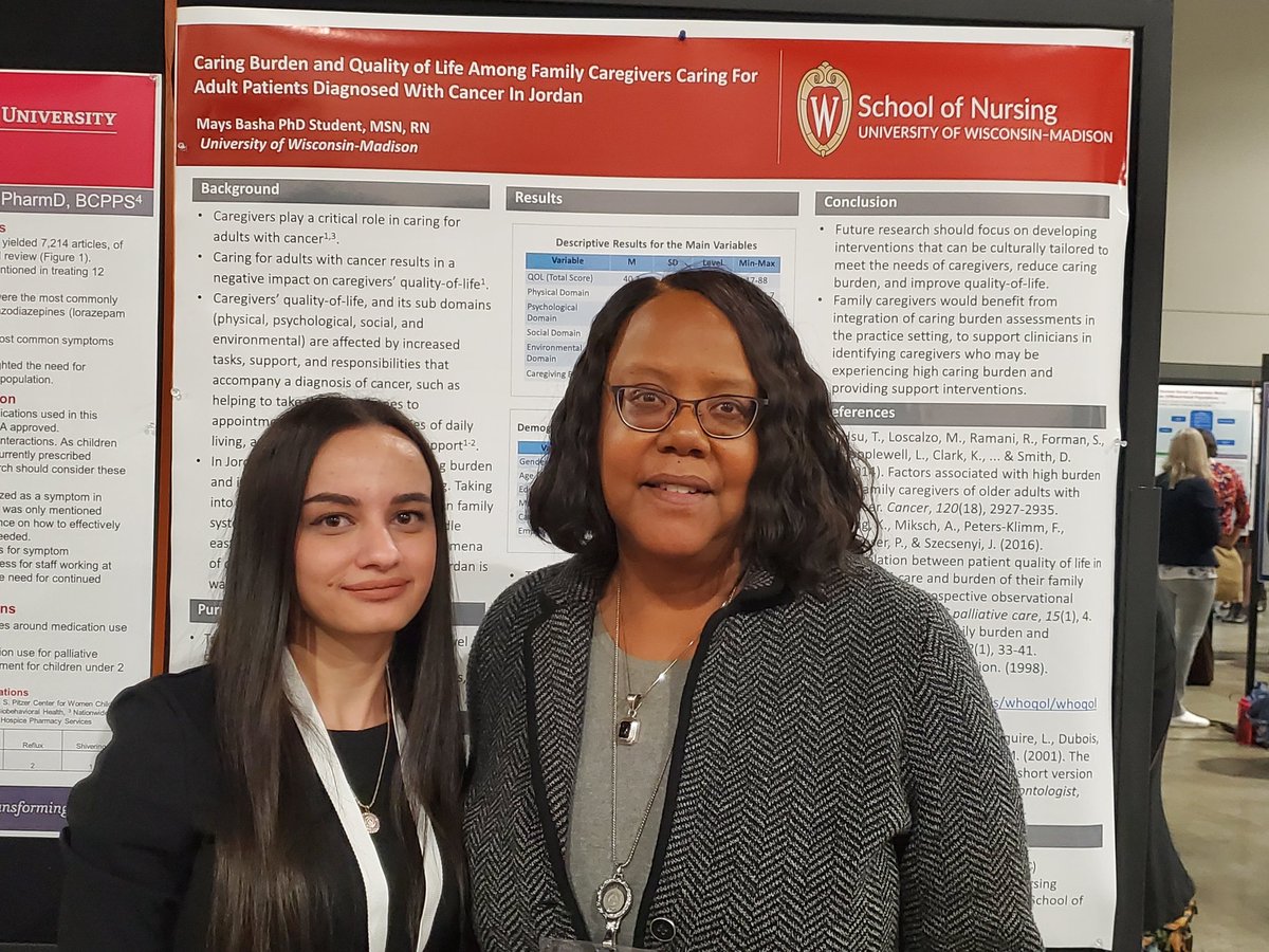UW_DeanScott's tweet photo. @UWNursing PhD students @MaysBasha and @Jen_PsychOncRN presented important and impactful research results at #MNRS2022. Well done! #BNCL. https://t.co/FtYSGepLOb