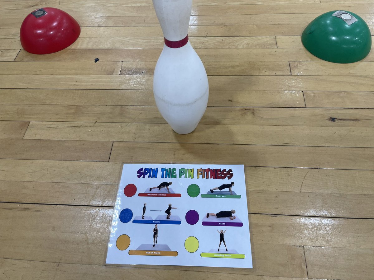 Tried out some Spin the Pin Fitness today as an instant activity for 3-5. Thanks to <a href="/MikeMorrisPE/">Mike Morris</a> for doc. #iteachpe #physed #ncshape <a href="/NCSHAPE/">NCSHAPE</a>