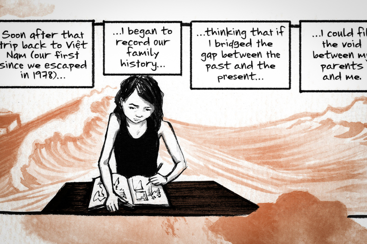MiamiBookFair's tweet photo. About the author: #ThiBui is a Vietnamese American cartoonist and author of the critically acclaimed illustrated memoir, #TheBestWeCouldDo. Her work seeks to make sense of the stories that history leaves behind.

@HVRSD #BigRead @MDPLS  #miamibookfair https://t.co/rpRbJLpAdc