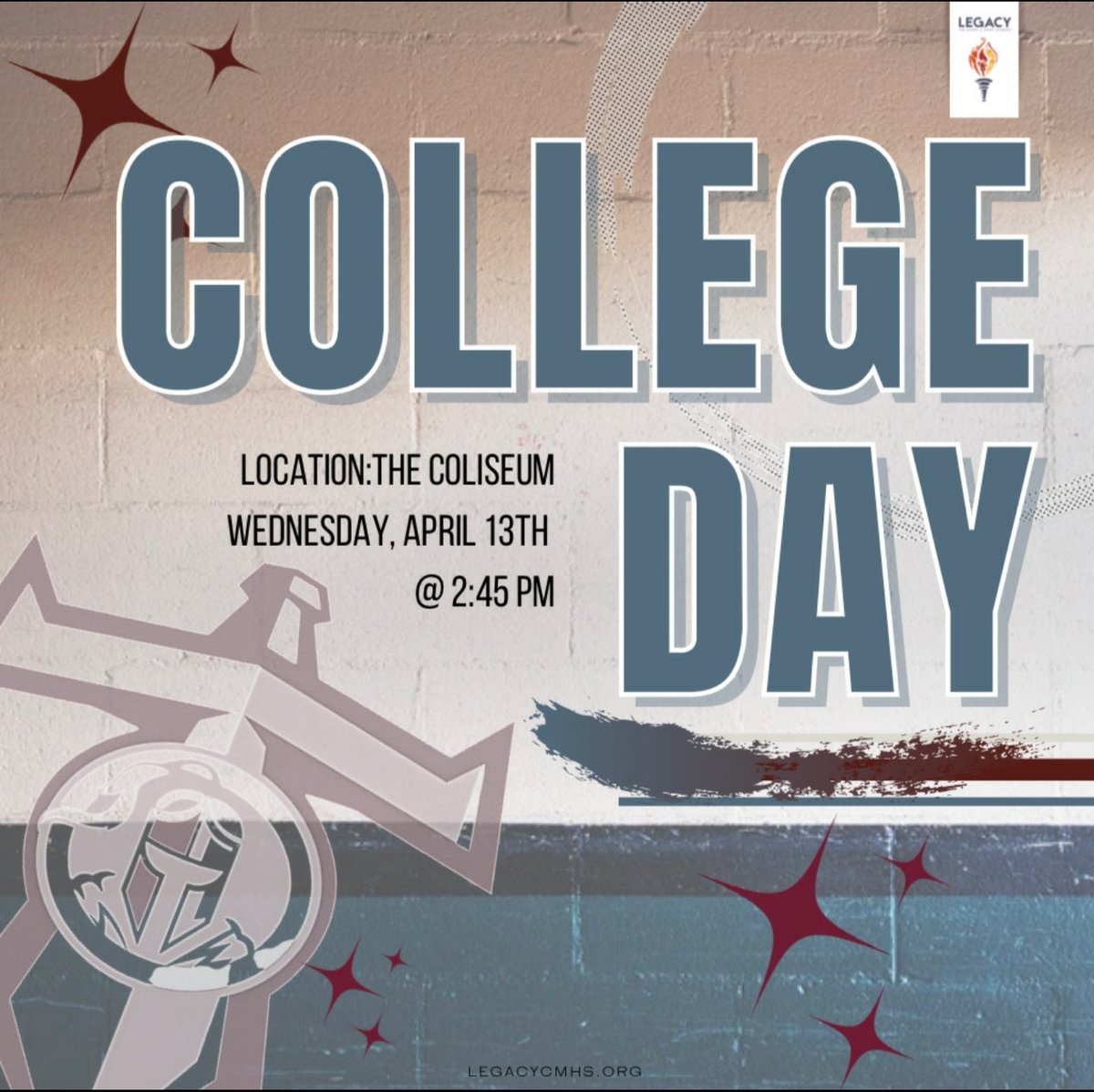 LSSSTitans's tweet photo. Save the Date...Seniors!! 📝
📅 Wed., April 13
⏰ 2:45 pm
📌 Legacy Coliseum
#TitanUp #LegacyROI #CollegeBound https://t.co/hXz5VZ3pOD