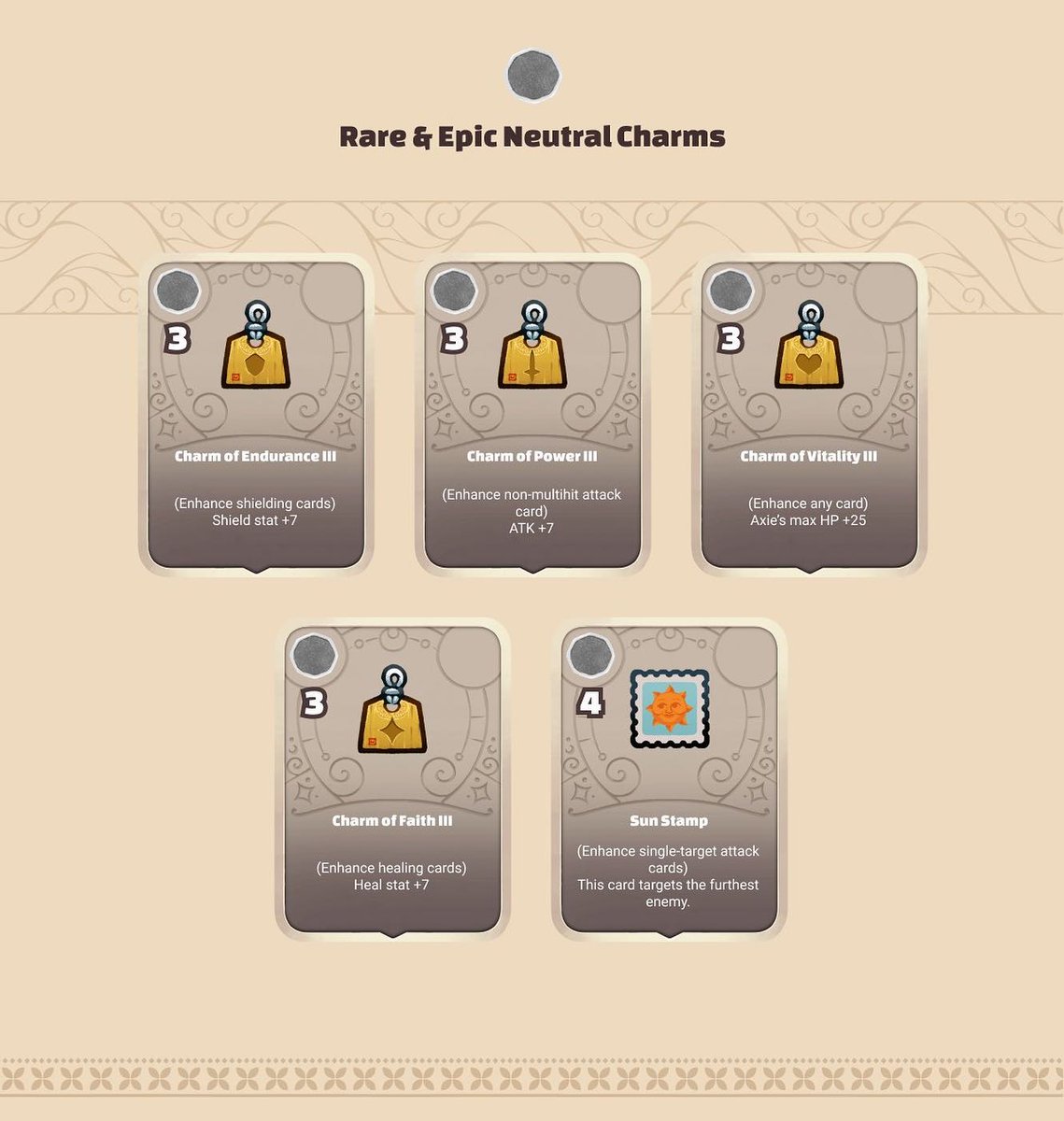 wwp_guild's tweet photo. 💎 Neutral class Runes &amp; Charms.
🔥 Runes are special power-ups that can be equipped to your Axie. Each Axie can equip one rune.
🔥 Charms are power-ups that enhance an Axie's parts and abilities. Each of an Axie's six abilities can equip one charm.

#wwpofficial #AxieInfinity https://t.co/Q1AZGEWhcn