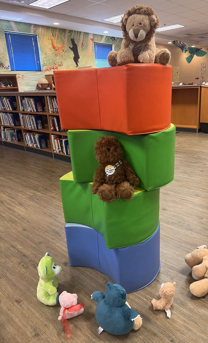 WESWildcatMC's tweet photo. No climbing on the shelves silly Stuffies! @WESWildcatMC https://t.co/fX7QdhdqvH