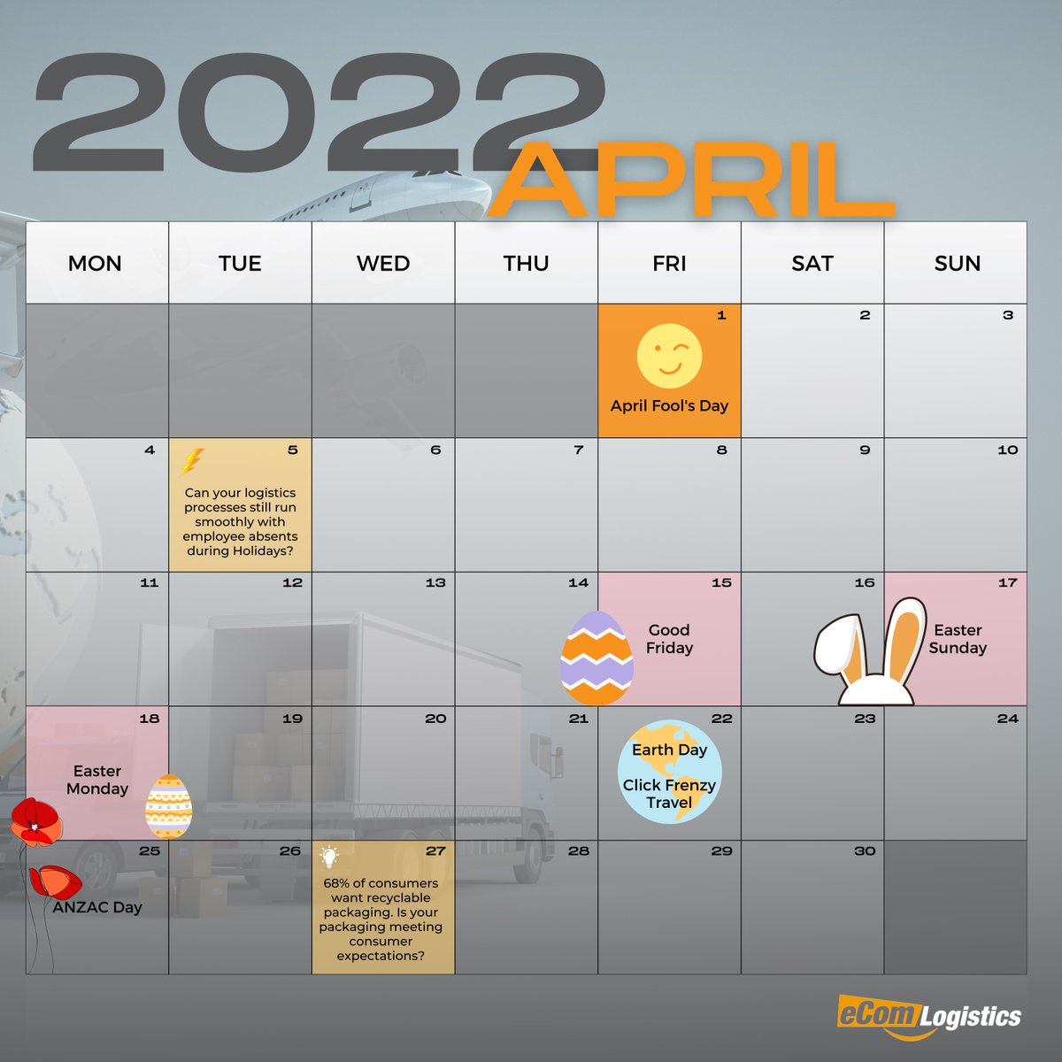 April 2022 brings us plenty to celebrate, talk about and
share. Use our monthly Calendar to create a content
plan, action plan or just share it with a friend! 🗓❤
___
 #april #contentcalendar
#aprilcalendar  #easter #anzacday
#earthday #clickfrenzy #businesstips #businessowner