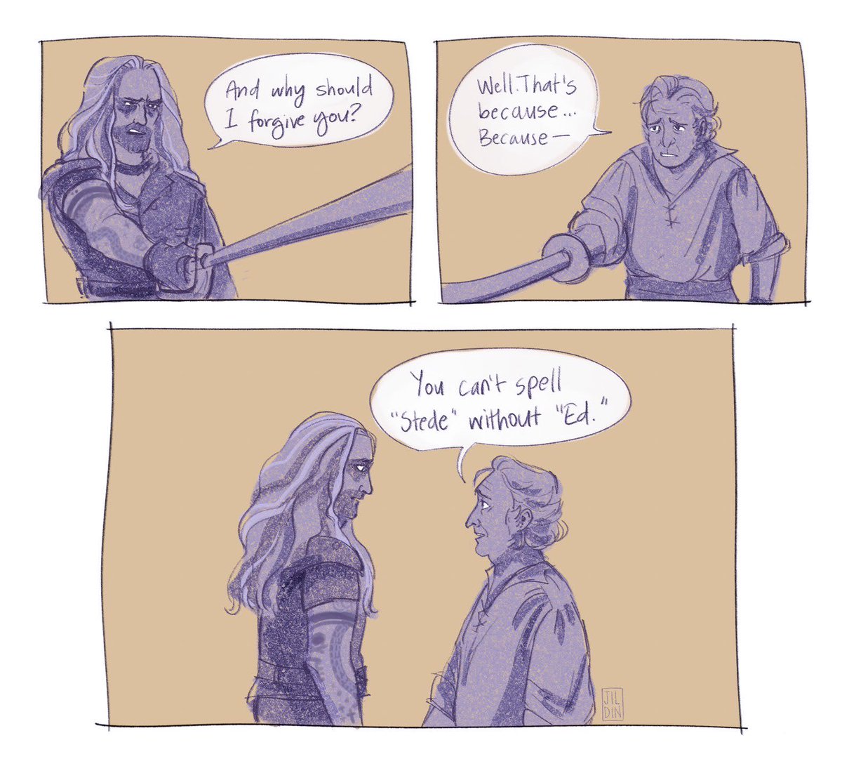 jildinart's tweet photo. I want the most heartfelt apology proceeded by the dumbest line to be the reason they get back together. 
#ofmd #OurFlagMeansDeath https://t.co/ZMwrcN07rn