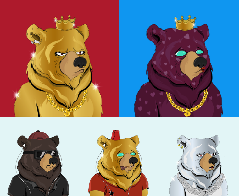 ArthurJGoldman's tweet photo. #FancyBear family is now complete! Upgraded all my @FancyBearsMeta #NFT and pimped them out to the max, time to get some more $HONEY https://t.co/pr8XoZAUqk