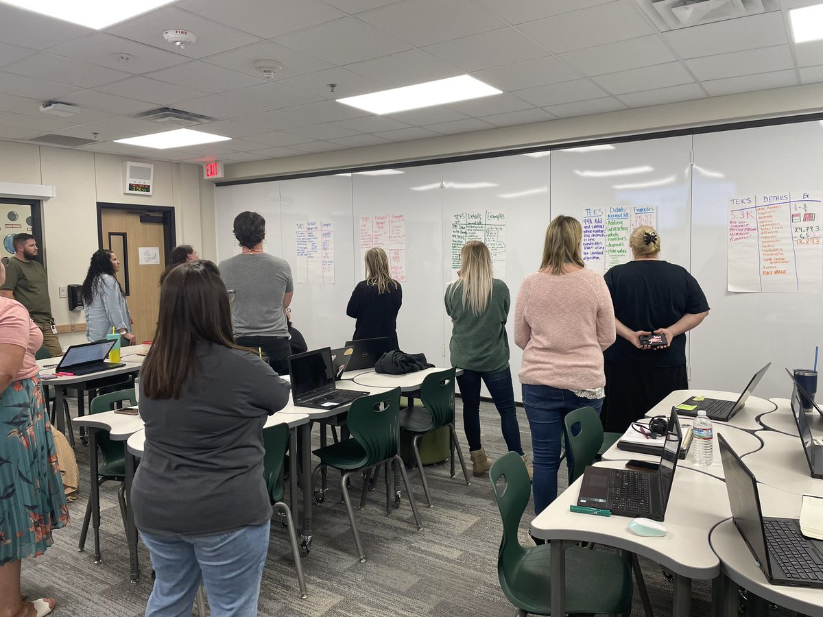 mrs_mprice's tweet photo. What a great afternoon of unpacking TEKS with @LanceElementary teachers! Loved hearing all of the conversations &amp; connections made! 😍🧳🔗  @NorthwestMATH #iamnisdmath https://t.co/G9lAVE4y0c