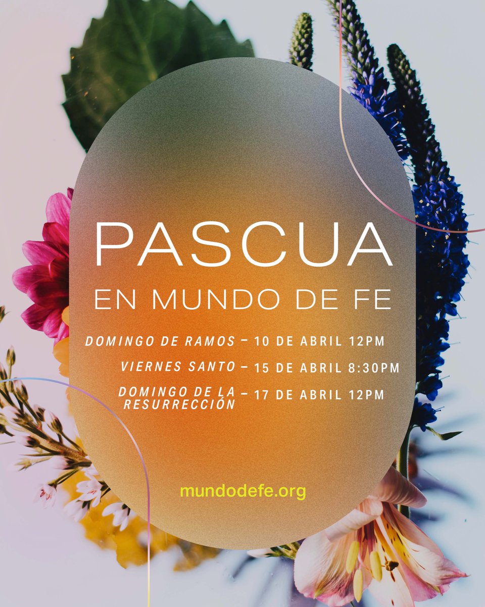 MundoDeFe's tweet image. ¡Celebra la Pascua en Mundo de Fe! Este es uno de nuestros momentos favoritos del año, celebrando la Resurrección de Jesucristo.
#MundoDeFe #SemanaSanta #Pascua #ViernesSanto #DomingoDeLaResurrección #IglesiaCristiana