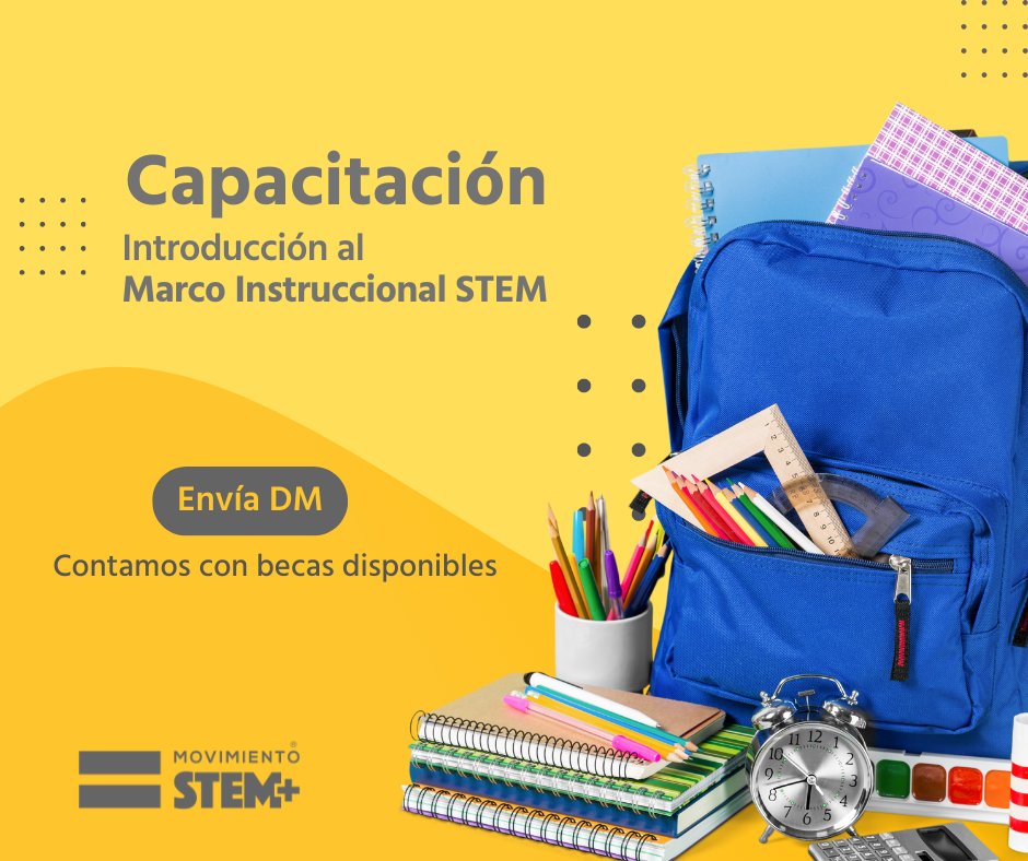 Si buscas innovar tu metodología de enseñanza, ¡con el Marco Instruccional STEM es posible!. <a href="/BayerenMexico/">Bayer México</a>   tiene un porcentaje de beca solo para ti. 
Pide informes en: movimientostem.org/capacitacion-s…