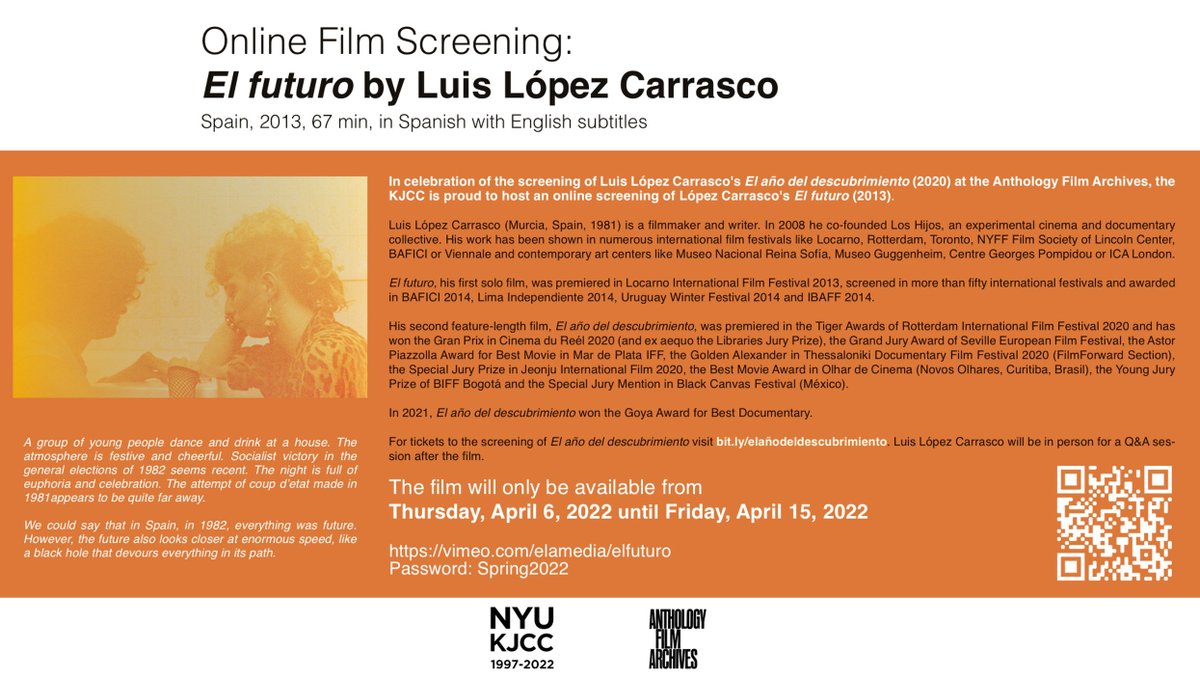 KJCC_NYU's tweet photo. Next Week

Thurs, April 7, 7:30pm - EDT
&amp; Fri, April 8, 7:30pm - EDT
Miguel Poveda in Concert @ NYU Skirball Center

Wed, April 6, 6:00 p.m. EDT
Miguel Poveda in Conversation

Thurs, April 6 to Fri, April 15
El futuro
by Luis López Carrasco

Info: https://t.co/6gtunMbGwu https://t.co/7bFykkMEKS