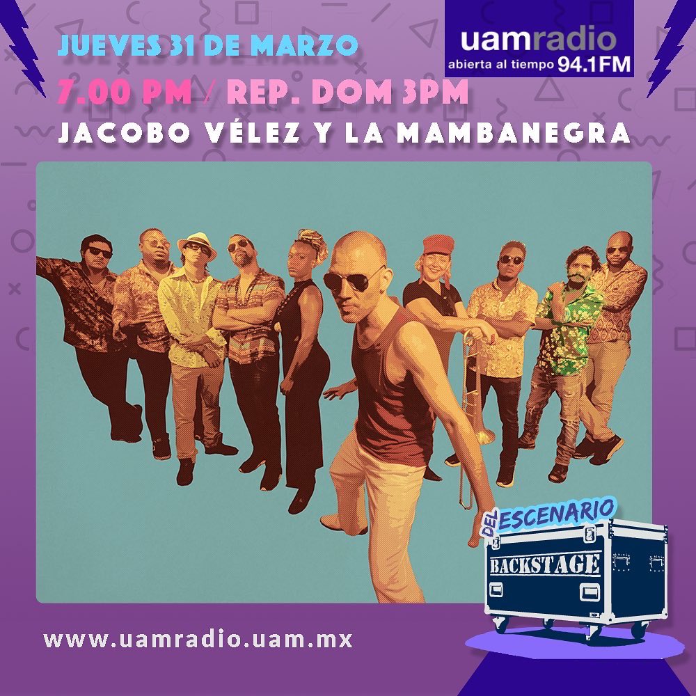 labrile's tweet photo. #Hoy en #DelEscenarioBackstage no se pierdan el programón que se armó con el tremendo y muntitalentoso musico colombiano @ElCallegueso #JacoboVelez con su proyecto @Mambanegralatin 
Jue 31 de Marzo 19h por @uamradio 94.1 FM | Repetición Dom 15h 🙌🏾🔥🎙

👉🏾 https://t.co/UcfjAsQ4vp https://t.co/dMCrBit7IJ
