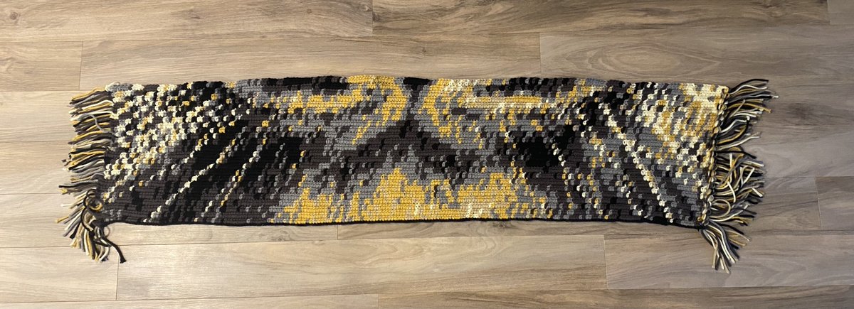 Had to take a break for a while. I was able to pick up this project tonight and got up to Row 24.  
6 Colors, 206 stitches across.  Will finish about 48" x 60".  Here's to keeping up the momentum!  The beginning rows can always be the slowest. #ashme5280 #graphgan #singlecrochet