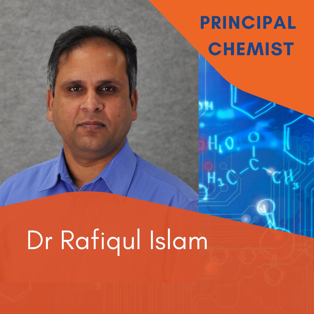 epichem's tweet photo. Meet - Dr Rafiqul Islam
EXPERT in: Synthetic route plans • Method development • Organic synth • Isolation and purification • Compound characterisation by spectroscopy • analytical techniques • Structure activity relationship determination. email: info@epichem.com.au https://t.co/JQilT5U3RY