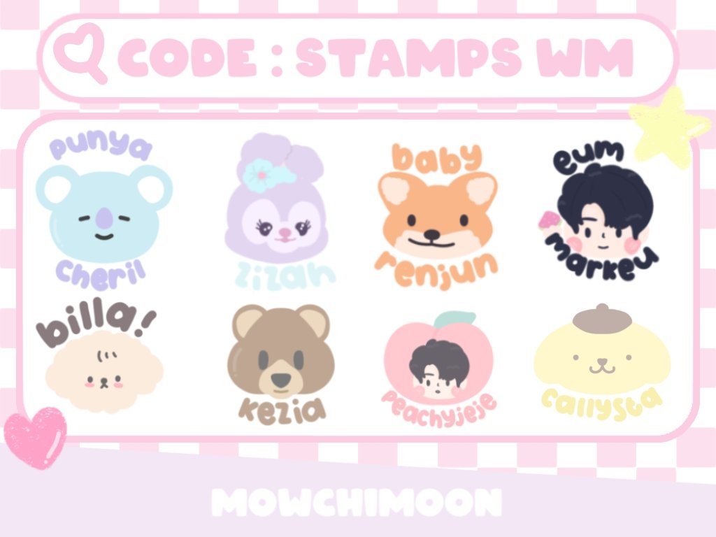s t a m p s  w m 📁
—
price : 5k / wm
💗 free req doodle and text