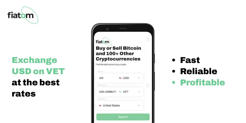 Fiatom_io's tweet photo. ⚡️Need to exchange $USD on $VET (@vechainofficial)
and require the best exchange rate?🤔

In Fiatom we compare the rates of the best fiat on-ramps and provide you with the most beneficial solution🥳

Try it on your own ➡️ https://t.co/6jdsRJAUPF

#VeChain #Vet #cryptocurrency https://t.co/boW1Cu3ViS
