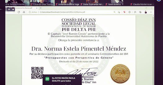 NormaPimentelMx's tweet photo. Muchas gracias @olea_lalo Presidente @phi_cossio @BUAPoficial por la invitación a charlar sobre presupuestos con perspectiva de género; en este seminario conmemorativo al #8M 

#niunamenos #niunamas ✨💜✨ https://t.co/40ndgo0N3e