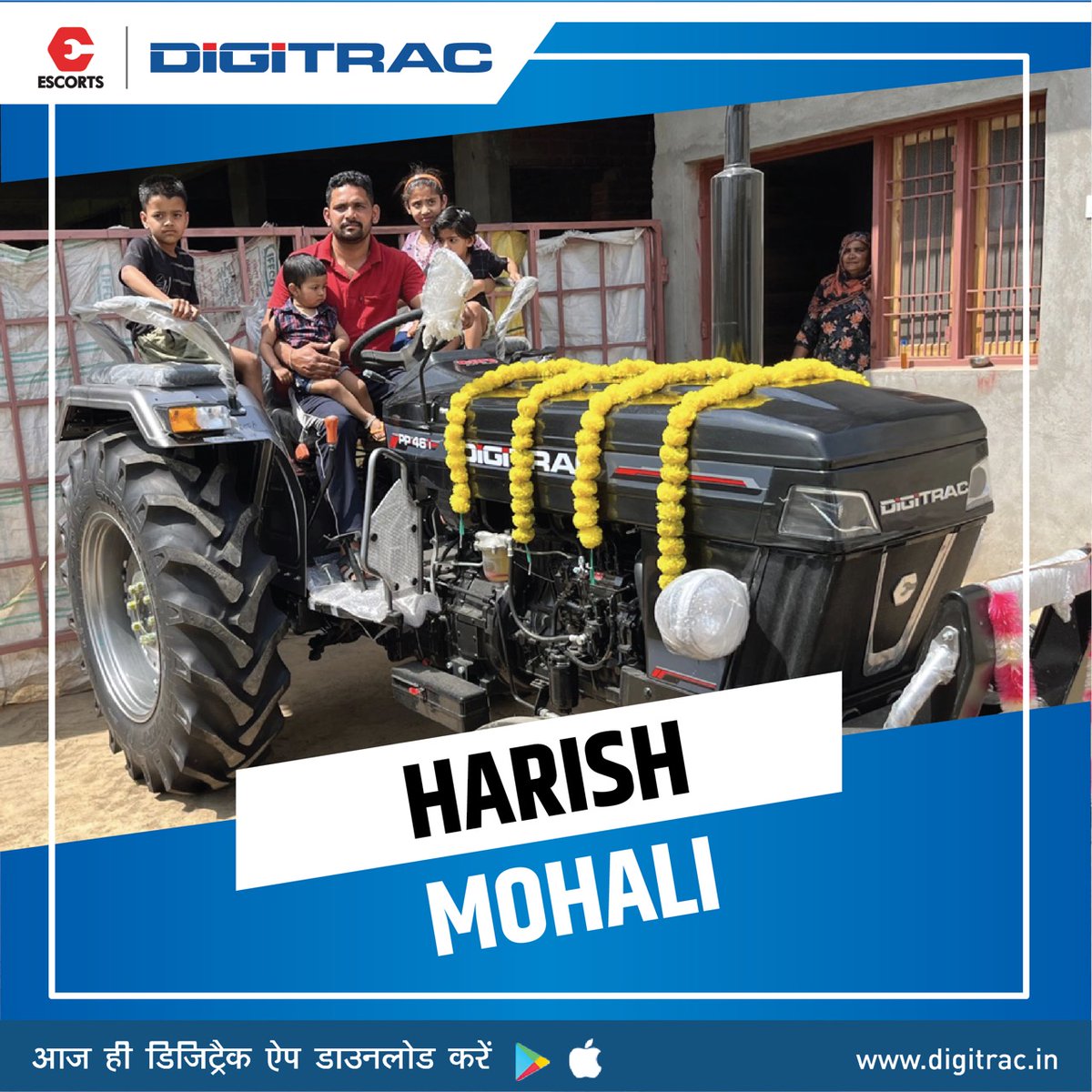 EscortsDigitrac's tweet image. मोहाली के श्री हरीश जी ने अपनाया ऑनलाइन ट्रैक्टर - डिजिट्रैक।  इनकी मनोकामनाएं इसी तरह पूरी होते रहे, डिजिट्रैक परिवार इसकी कामना करता है।
Android: goo.gl/PLdah5
IOS: apple.co/2HfQHt
#TractorDelivery #HappyCustomer #SafehomeDelivery #Digitractors #DownloadappNow