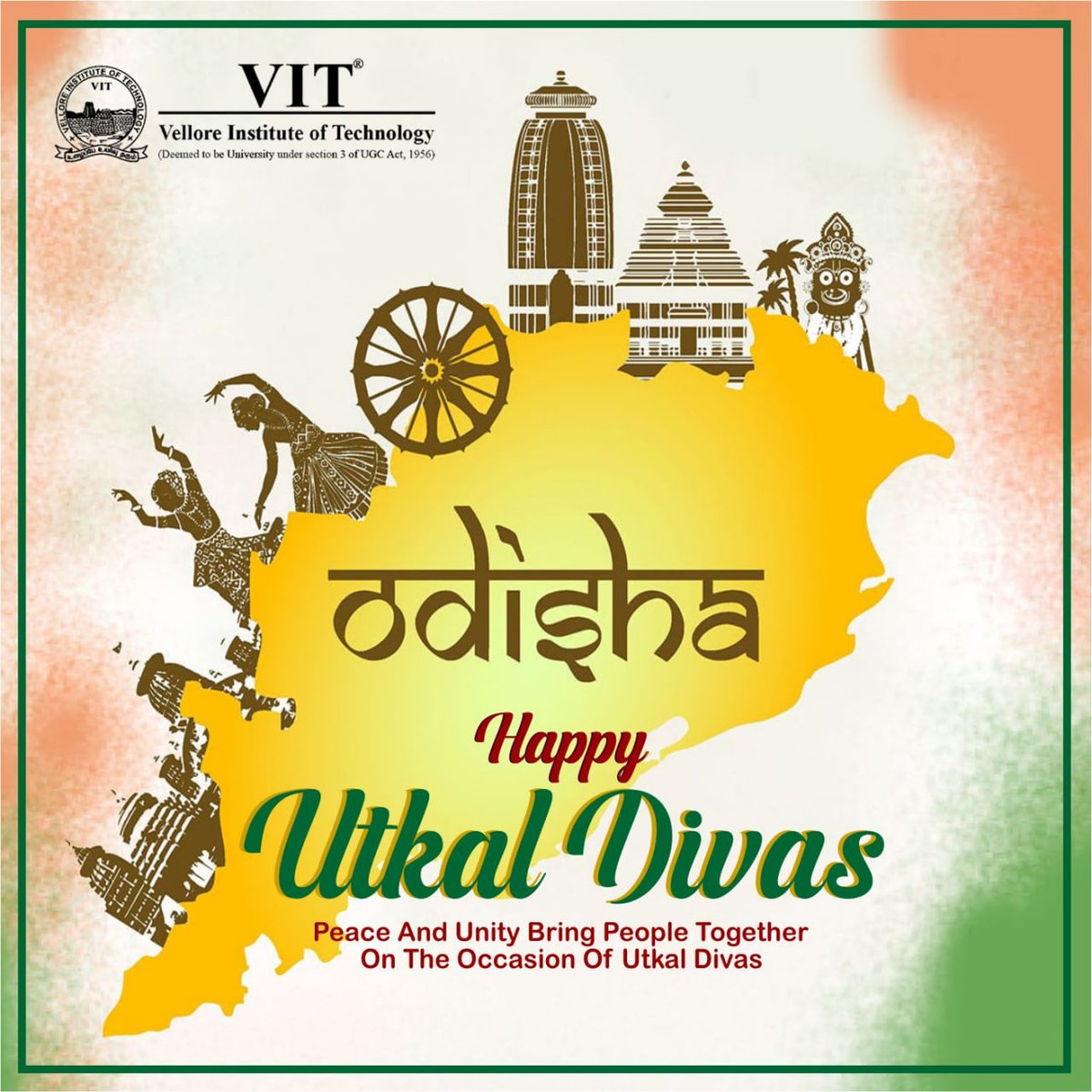 VIT_univ's tweet photo. Today, on the occasion of "#OdishaDay" (#UtkalDivas), which is celebrated every year on April 1 to commemorate the formation of the state of #Odisha, #VIT wishes you "#HappyOdishaDay"!
#DiverseVITCulture
#VITStudents https://t.co/orlzhlv9aK
