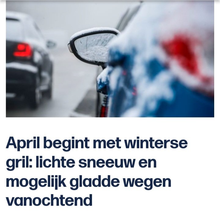 MoermanMaarten's tweet photo. "Alles kan he! Voor 't zelfde geld sneeuwt het in april."

Belgium, please. Never change. 🥴 https://t.co/LnBqJSR88O