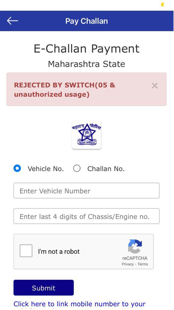 gosaliaruchi's tweet photo. @MumbaiPolice unable to make challan payment https://t.co/oWPbQaq5Hj