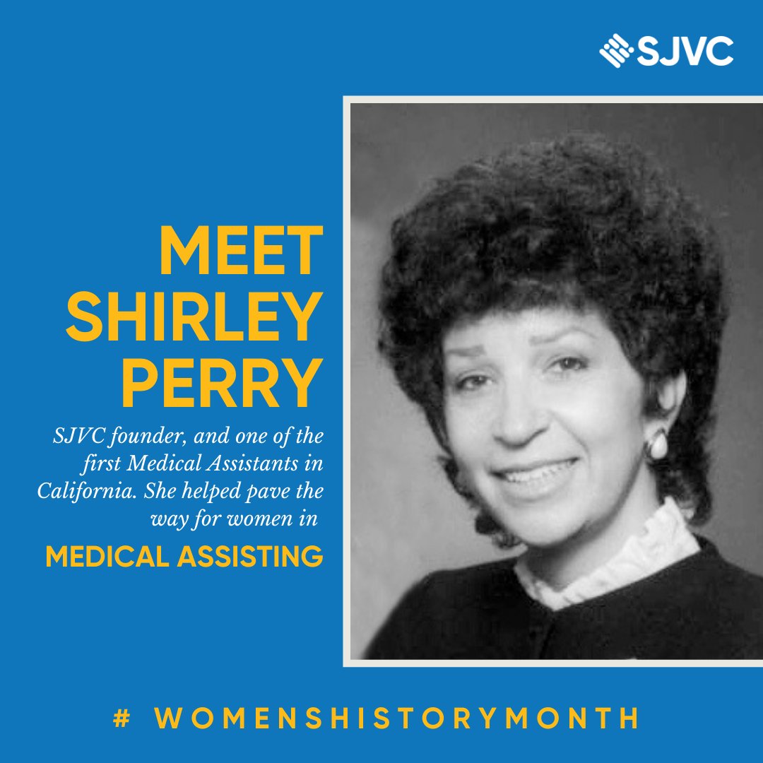 The month of March represented #WomensHistoryMonth. Did you know that Shirley Perry, who founded #SJVC with her husband Robert in 1977, was one of the first Medical Assistants in California? #SJVCproud