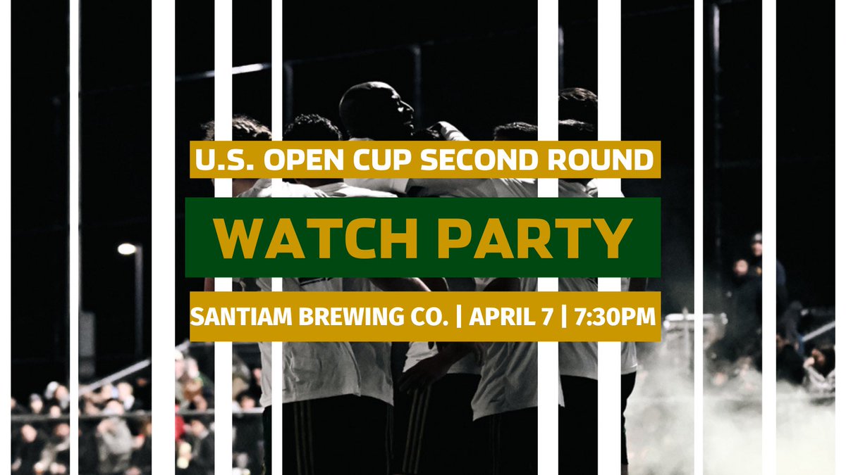 Beer. Food. Open Cup Round Two.

See you April 7th at Santiam Brewing Co. 🤝

#TimbersU23 #Path2Pro #USOC2022