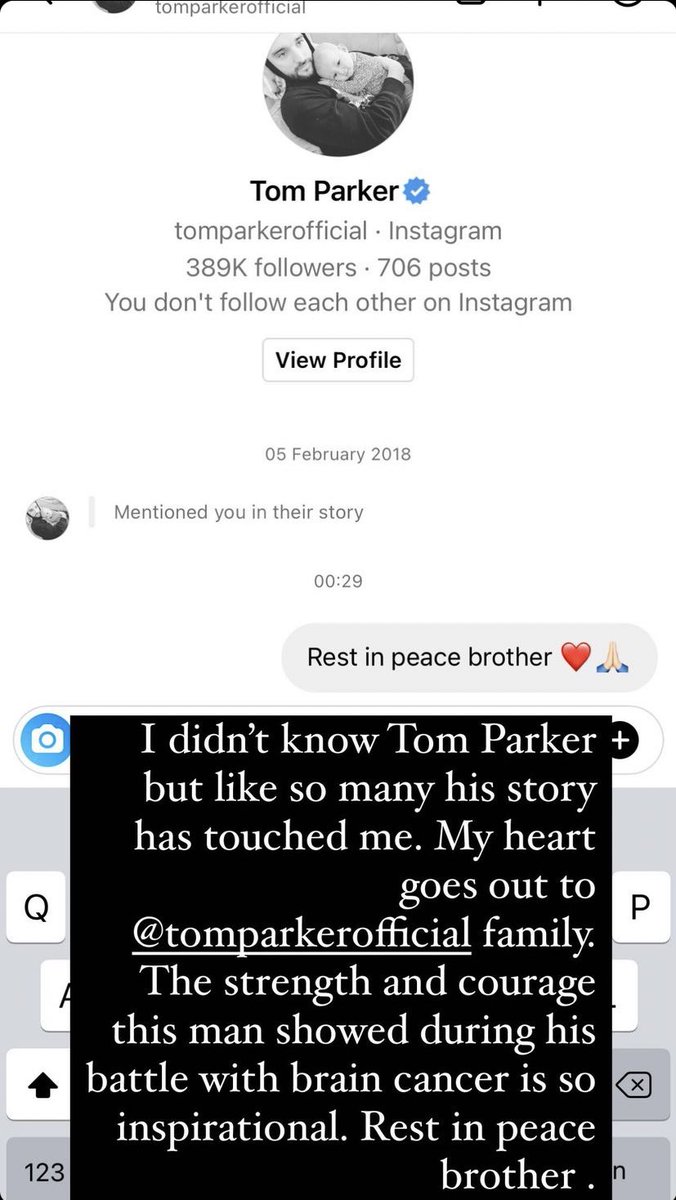 jamesabrasil's tweet photo. 🤳🏼 | “Eu não conhecia o Tom Parker, mas como muitos sua história me tocou. Meu coração está com a família do @TomParker. A força e coragem que este homem mostrou durante sua batalha contra o tumor cerebral é inspiradora. Descanse em paz irmão”

- @JamesArthur23 via story do Insta https://t.co/mpVrIKdIZ6