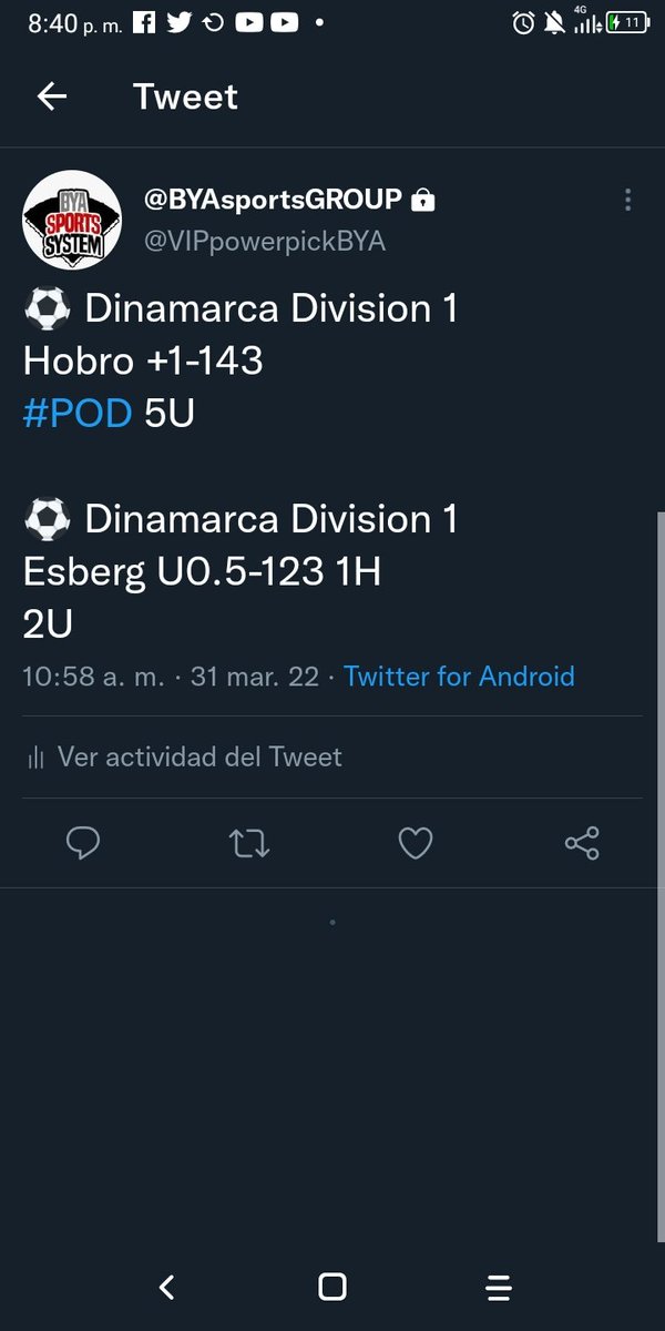 BYAsportsBET's tweet photo. Si señor de nuevo 10U✅✅ &amp; 5U✅✅ ya son 18 dias tomando el #POWERPICK 10U y vamos por mucho mas, esperamos por 10U de esta noche, vamos por todo 💰💰💰 https://t.co/EM6w7AJWSL