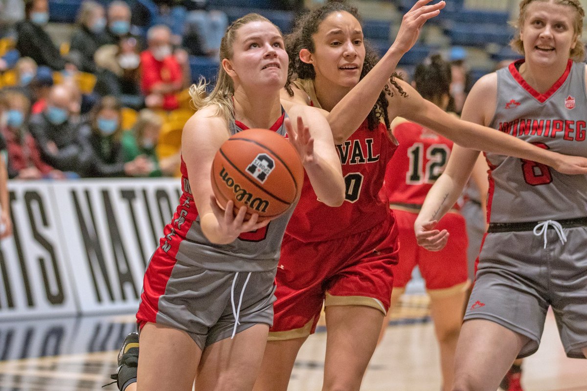 Wesmenathletics's tweet photo. One down. 

Your @Wesmen_WBB is on to a national semifinal on Saturday after taking down the Laval Rouge et Or in a quarter-final on Thursday afternoon.

👉 https://t.co/aZghXD3GzM

#WePlayForWinnipeg https://t.co/HVxSEKkmDC