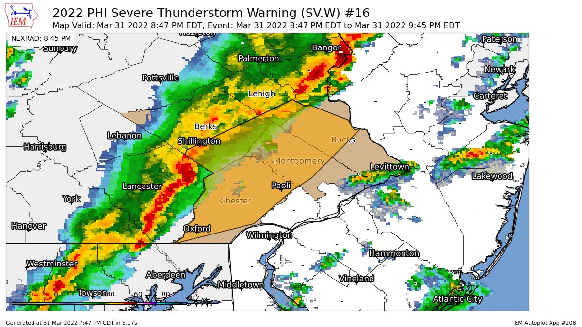 New York Metro Weather on Twitter "PHI issues Severe Thunderstorm