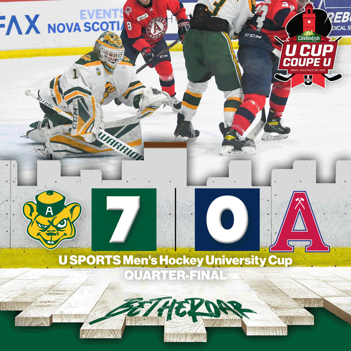 GBHKY's tweet photo. 𝗙𝗜𝗡𝗔𝗟 | 𝗕𝗲𝗮𝗿𝘀 𝗪𝗜𝗡!
Bears get goals from 7 different players as they cruise to a 7-0 win over host Acadia in their University Cup Quarter-final matchup.

Next up, a Saturday 10am MT match up with St. FX.

STATS: https://t.co/J4eItTYnZp https://t.co/OYhwfF59mr
