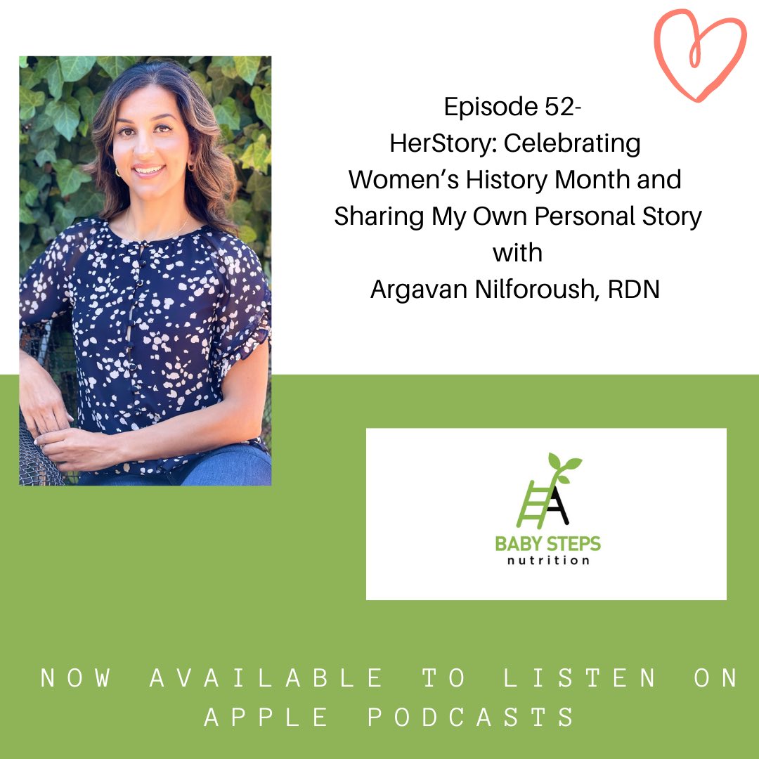 ArgavanRDN's tweet image. March is Women’s History Month ⚡️. It highlights the significant and powerful contributions of women to events in history and society.
With the Baby Steps Nutrition Podcast, I learn the stories behind changemakers, leaders and trailblazers. #WomensHistoryMonth