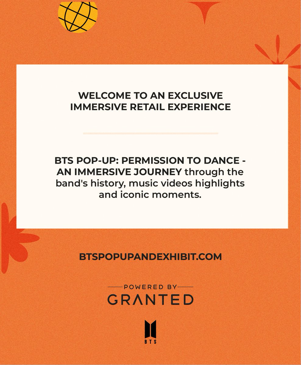 #BTS POP-UP : PERMISSION TO DANCE in LAS VEGAS Welcome to an immersive journey through the band's history, music videos highlights and iconic moments. 📅April 5-17 11am - 11pm 📍AREA15 / THE GROUNDS Reserve: btspopupandexhibit.com #BTS_THE_CITY_LasVegas