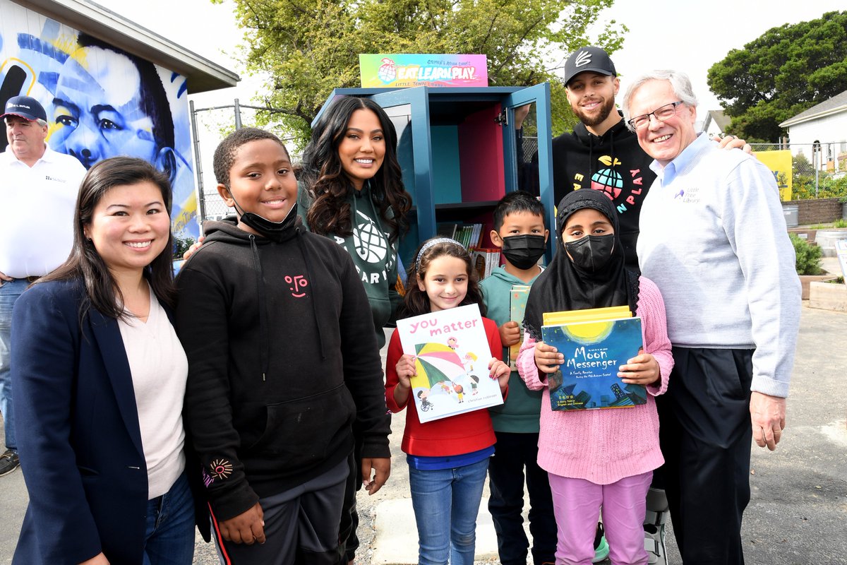 A special day for The Town 💯 @ayeshacurry & I are proud to join @CarMax at Franklin Elementary School to refresh the playground we built together last year. If that wasn't enough... the first @eatlearnplay Little Town Library is here 🙌🏽 Over 50K more books are coming to the Bay!