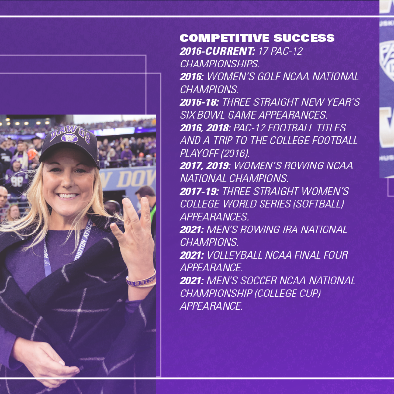 UWAthletics's tweet photo. Only 15% of Athletic Directors at DI institutions are women, with that number being even lower (~8%) at Power 5 schools.

We want to take a moment as we close out #WomensHistoryMonth to recognize Director of Athletics Jen Cohen for helping break the glass ceiling.

#GoHuskies
