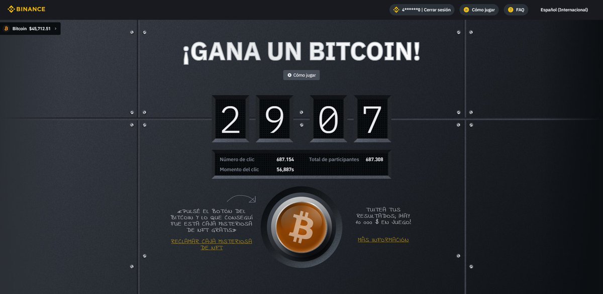X0Vl3R's tweet image. Participando #BitcoinButton #Binance @BinanceES  #Criptoworld