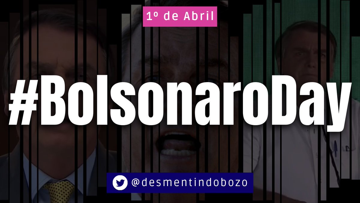 desmentindobozo's tweet photo. Como vai funcionar o #BolsonaroDay:

🕕 A cada meia hora durante todo 1º de Abril, vamos relembrar uma mentira do presidente Jair Bolsonaro.

⏰ Começa às 0h00. 

🗣️ Participe utilizando a hashtag #BolsonaroDay ou a tag JAIR MENTIRA! https://t.co/bZ1Z1cyx3R